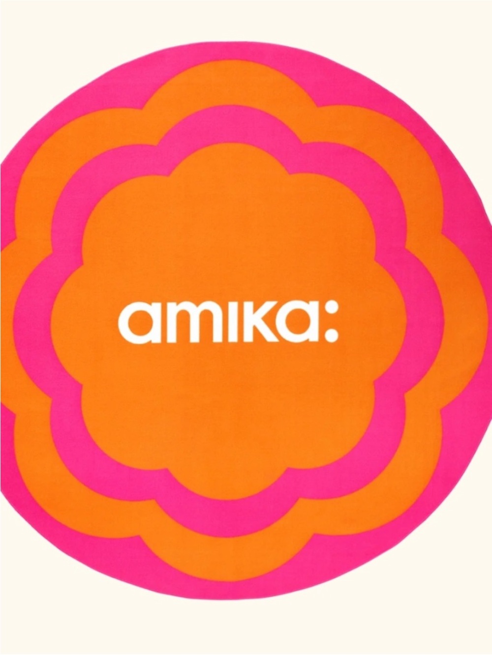 Amika: Bright Orange and Pink Round Beach Blanlet